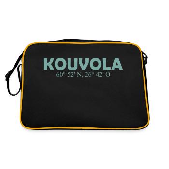 Kouvola - Finlande - Coordonnées Longitude Latitude - Sac Retro - noir/or - Dos