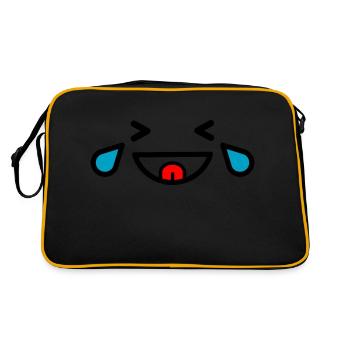 Emoji rieur avec des larmes - Sac Retro - noir/or - Dos