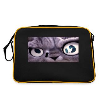 Cat looks at you - Retro Bag - black/gold - Back