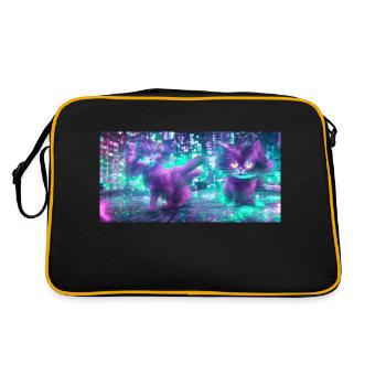 Future Cat - Retro Tasche - Schwarz/Gold - Hinten