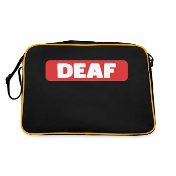 Étiquette sourde, cadeau pour les malentendants - Sac Retro - noir/or - Dos
