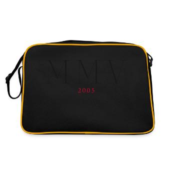 Roman numeral Year of birth Made in 2005 - Retro Bag - black/gold - Back