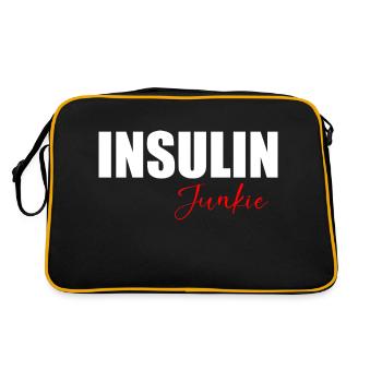 Insulin junkie fun quote - Retro Bag - black/gold - Back