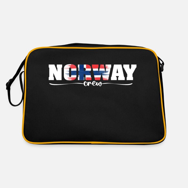 Norway Crew Flagge Urlaub Geschenk Retro Tasche