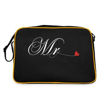 T-shirt de couple assorti Mr et Mme - Sac Retro - noir/or - Dos