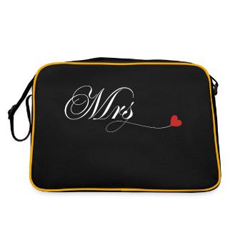 T-shirt de couple assorti Mr et Mme - Sac Retro - noir/or - Dos