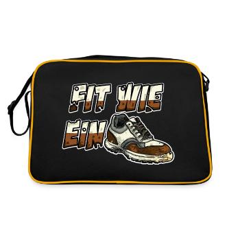 Fit wie ein Turnschuh Jung Sportlich Alter Schuh - Retro Tasche - Schwarz/Gold - Hinten