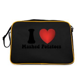 I Love Mashed Potatoes Thanksgiving Dinner Gift - Retro Bag - black/gold - Back
