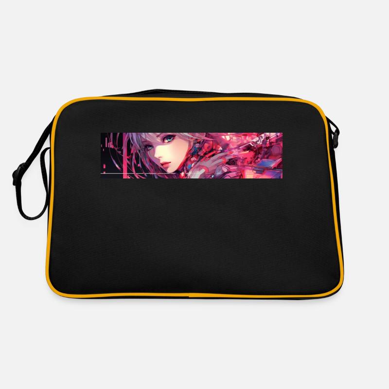Anime Cyber - Retro Tasche - Schwarz/Gold