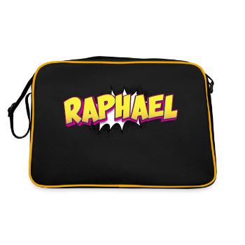 Raphaël Nom personnalisé Style bande dessinée Pop Art, - Sac Retro - noir/or - Dos