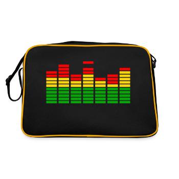 Reggae Musik Rastafari Jamaika - Retro Tasche - Schwarz/Gold - Hinten