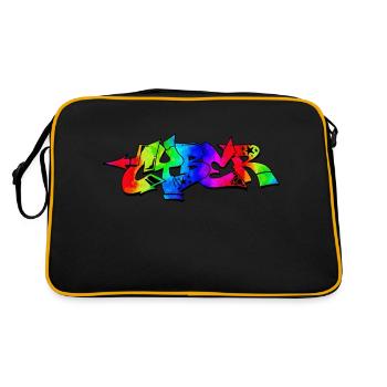 graffiti street art spray couleurs cool artiste urbain - Sac Retro - noir/or - Dos