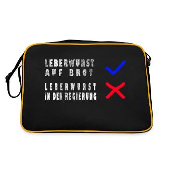 Ampel Leberwurst Protest - Retro Tasche - Schwarz/Gold - Hinten