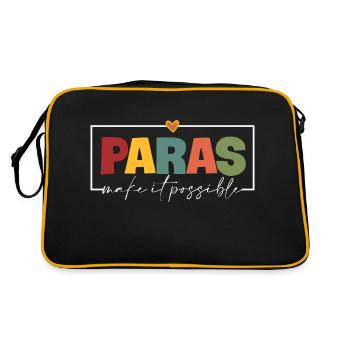Paras Make It Possible Teacher Paraprofessional - Retro Tasche - Schwarz/Gold - Hinten