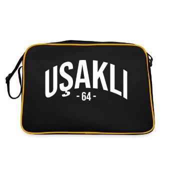 Usak 64 Turkey Turkiye Gift Holiday TR Türk - Retro Bag - black/gold - Back