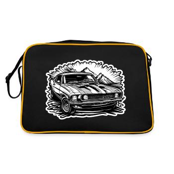 Car / Vehicle / Passenger Car / Mobile / Old Timer / Driving - Retro Bag - black/gold - Back