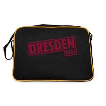 Dresden - 0351 - Area Code - Saxony - Retro Bag - black/gold - Back