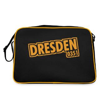 Dresden - 0351 - Area Code - Saxony - Retro Bag - black/gold - Back