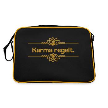 Karma regelt - Retro Tasche - Schwarz/Gold - Hinten