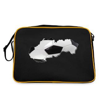 Slowakei Landkarte umrahmt echten Fußball - Retro Tasche - Schwarz/Gold - Hinten