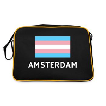 Trans Pride Flag Amsterdam - Retro Bag - black/gold - Back