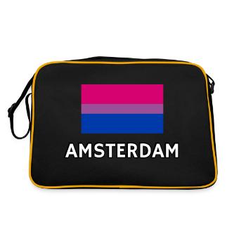 Bi Pride Flag Amsterdam - Retro Bag - black/gold - Back
