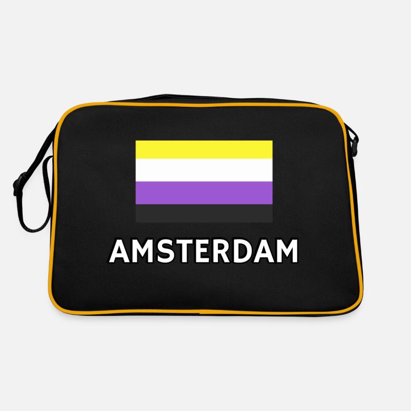 Non binary Pride Flag Amsterdam Retro Bag