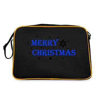 Merry Christmas - Retro Tasche - Schwarz/Gold - Hinten