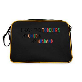 Funny Husband Design - Retro Tasche - Schwarz/Gold - Hinten