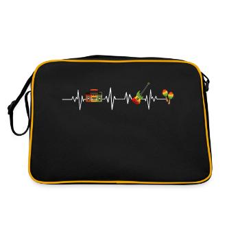 Reggae Heartbeat - Retro Bag - black/gold - Back