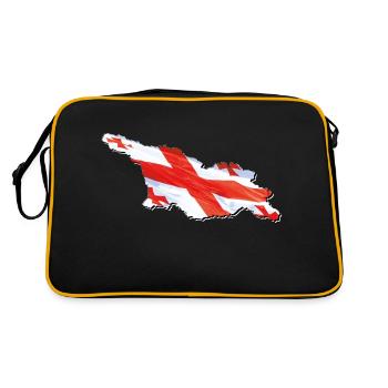 Drapeau de la Géorgie sur la carte de la Géorgie - Sac Retro - noir/or - Dos