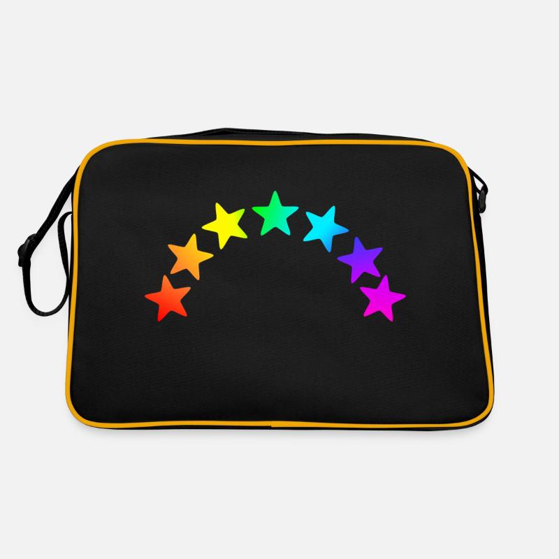 Colorful Stars - Rainbow Gradient Retro Bag