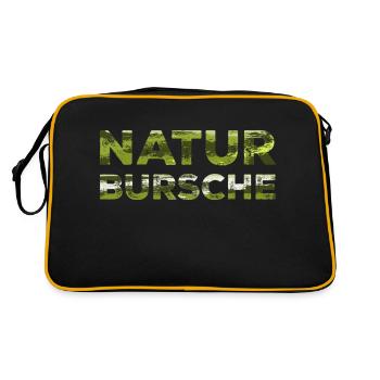 Nature Boy Forest Motif Lettering - Retro Bag - black/gold - Back