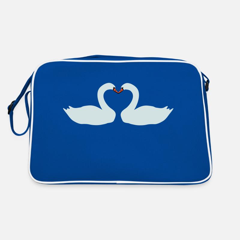 Schwäne Herz Retro Tasche