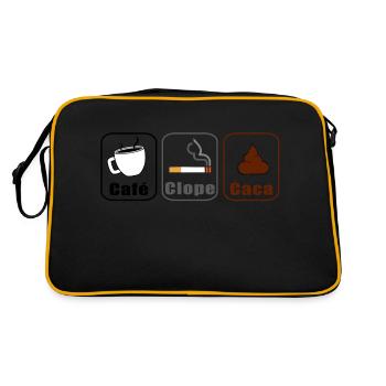 Café Clope Caca - Sac Retro - noir/or - Dos