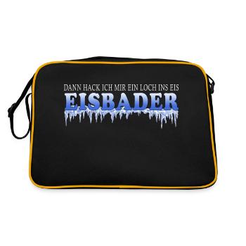 glace baignade pêche sur glace motivation hiver baignade glace rose - Sac Retro - noir/or - Dos