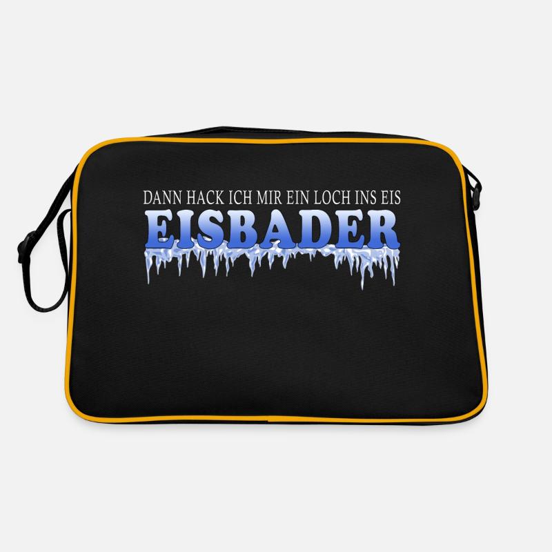 ice bathing ice fishing motivation winter bathing ice pink Retro Bag