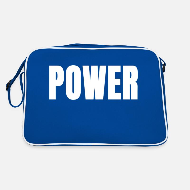POWER white slogan Force Courage Test Survivor Retro Bag