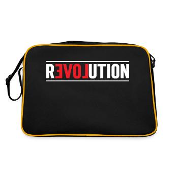Die Revolution der Liebe - Retro Tasche - Schwarz/Gold - Hinten