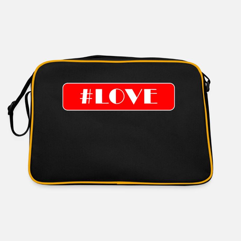 Liebestext - Retro Tasche - Schwarz/Gold