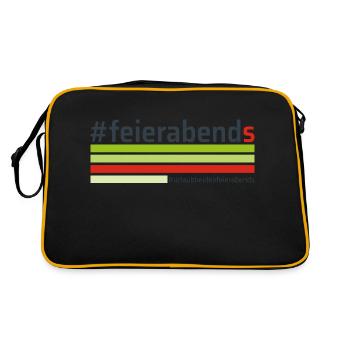 #feierabends - Retro Tasche - Schwarz/Gold - Hinten