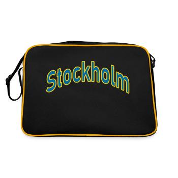 Stockholm - Retro Tasche - Schwarz/Gold - Hinten