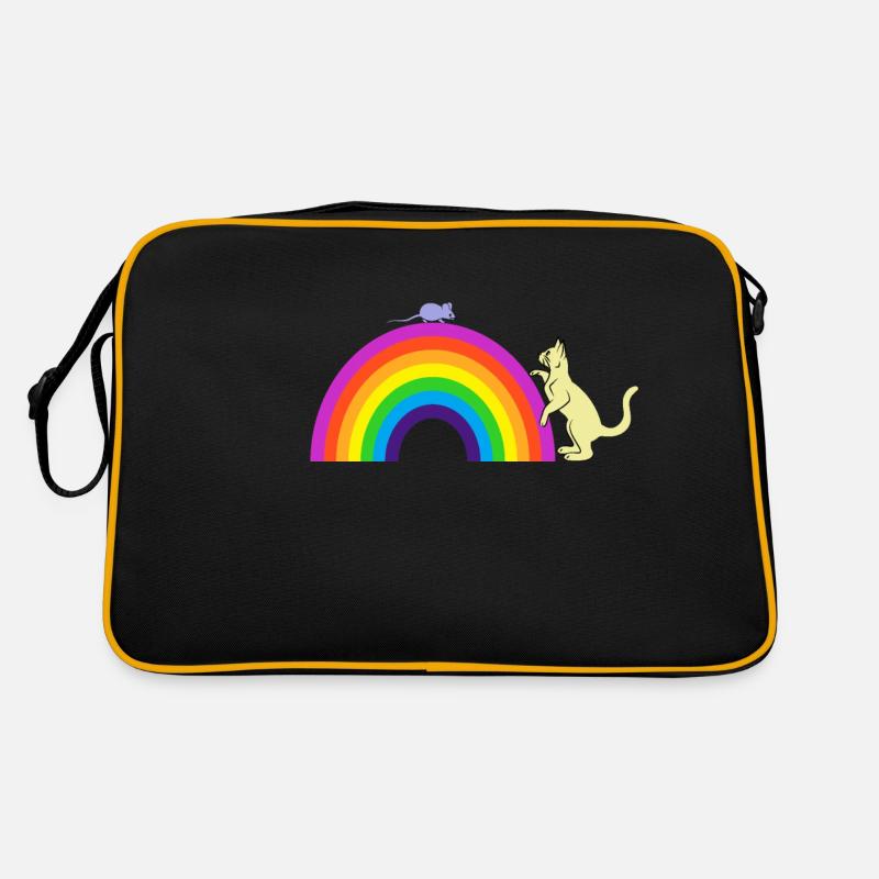 Kidcore Katze und Maus Regenbogen Geschenk Idee Retro Tasche