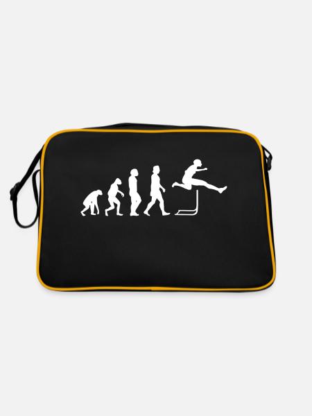 Hurdling Athletics Gift Hurdler - Retro Bag - black/gold - Back