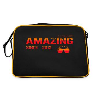 Amazing since 2012 - Retro Tasche - Schwarz/Gold - Hinten