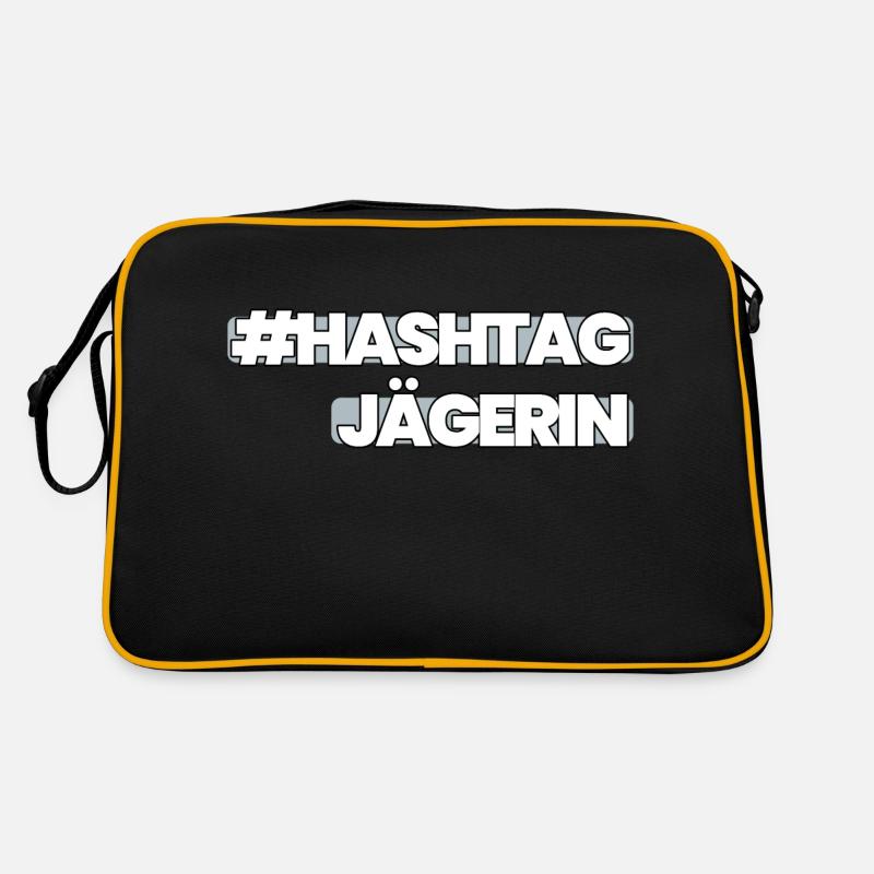 HashtagJägerin grau Retro Tasche