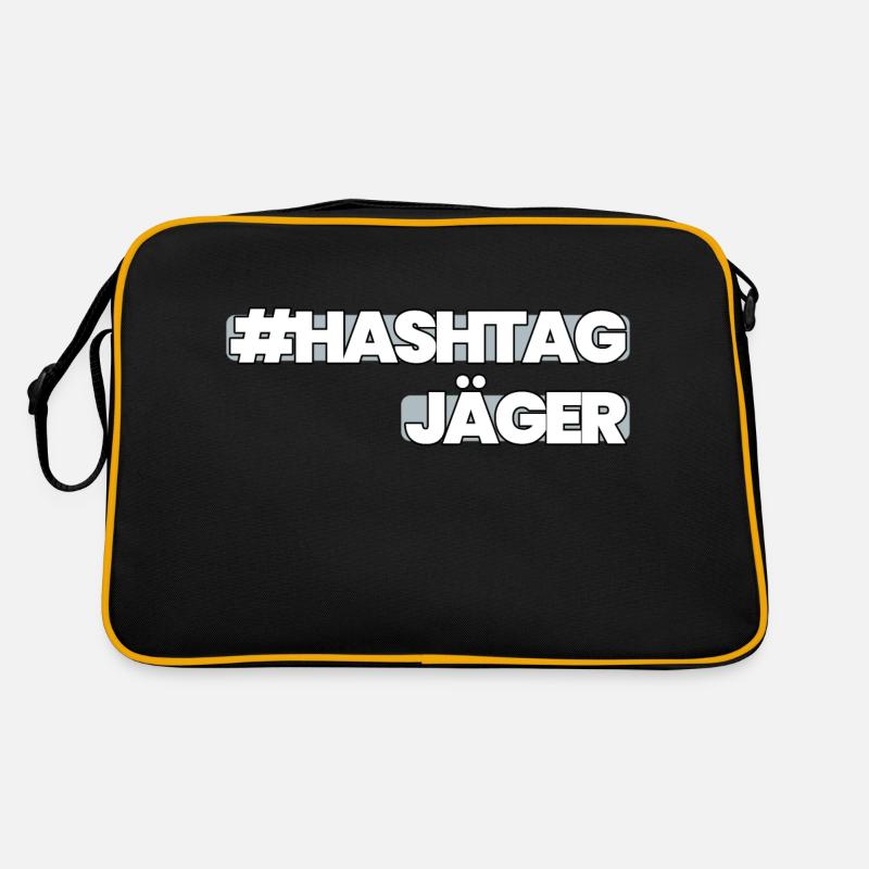 HashtagJäger grau Retro Tasche