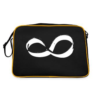 liegende Acht Unendlichkeit - Retro Tasche - Schwarz/Gold - Hinten