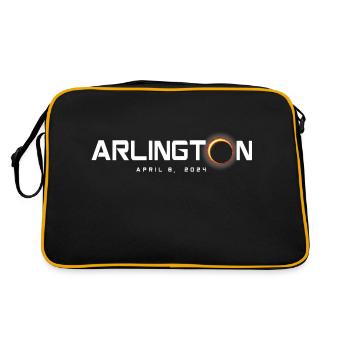 Arlington Texas 2024 Eclipse Souvenir April 8 - Retro Bag - black/gold - Back