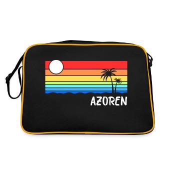 Açores Portugal Atlantic Island Idea - Sac Retro - noir/or - Dos